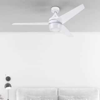 52" Honeywell Eamon Bright White Modern Indoor LED Ceiling Fan with Light, Remote Control
