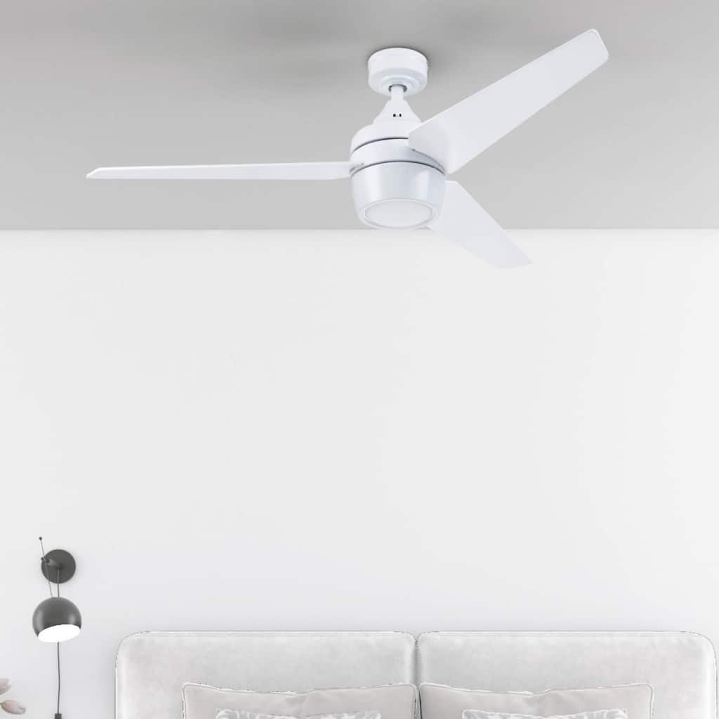 52" Honeywell Eamon Bright White Modern Indoor LED Ceiling Fan with Light, Remote Control