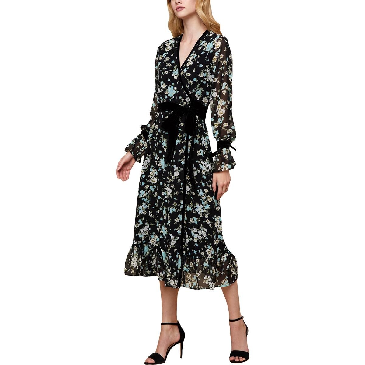 Shop Juicy Couture Black Label Womens Wrap Dress Floral Midi