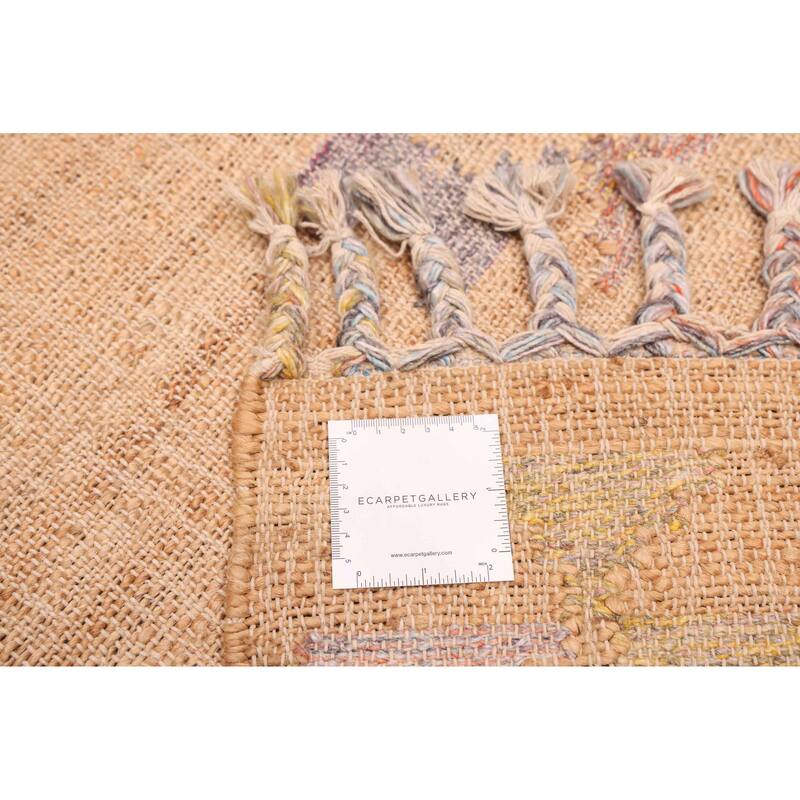 ECARPETGALLERY Flat-Weave Palas Denizli Tan Jute Kilim - 5'4 x 7'6