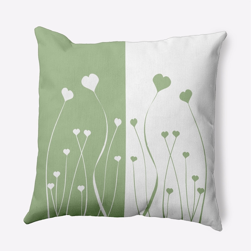 Growing Love Valentines Day Decorative Throw Pillow - 20" x 20" - Fresh Green