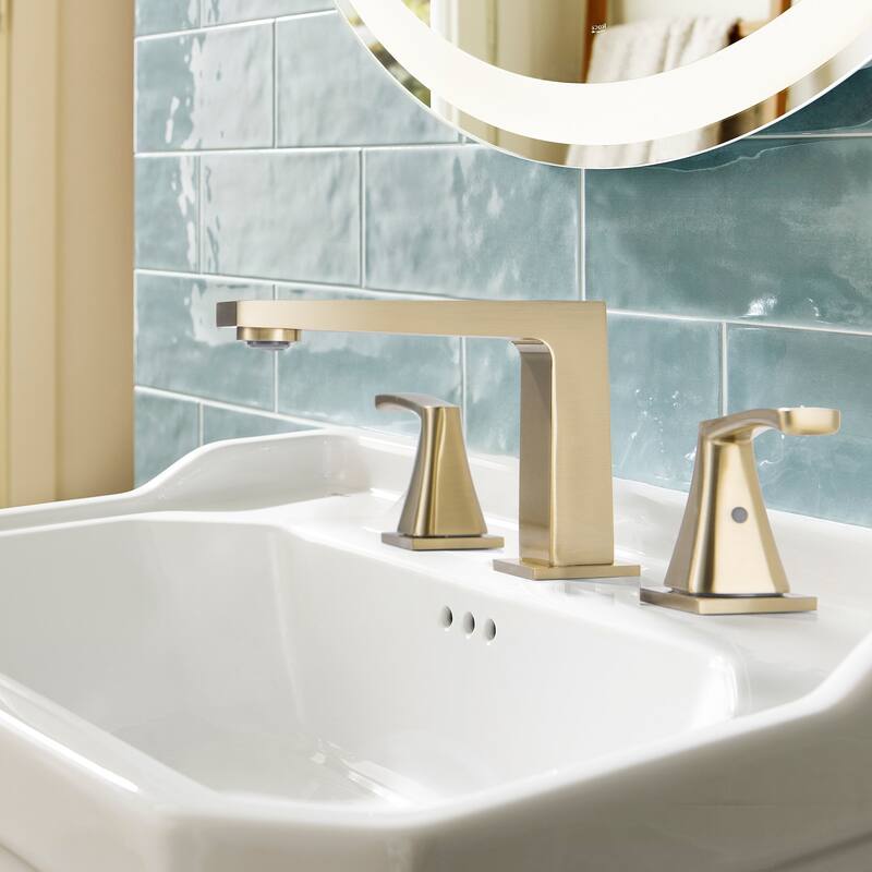 4.72"H Stainless Widespread 2-Handle Bathroom Sink Faucet