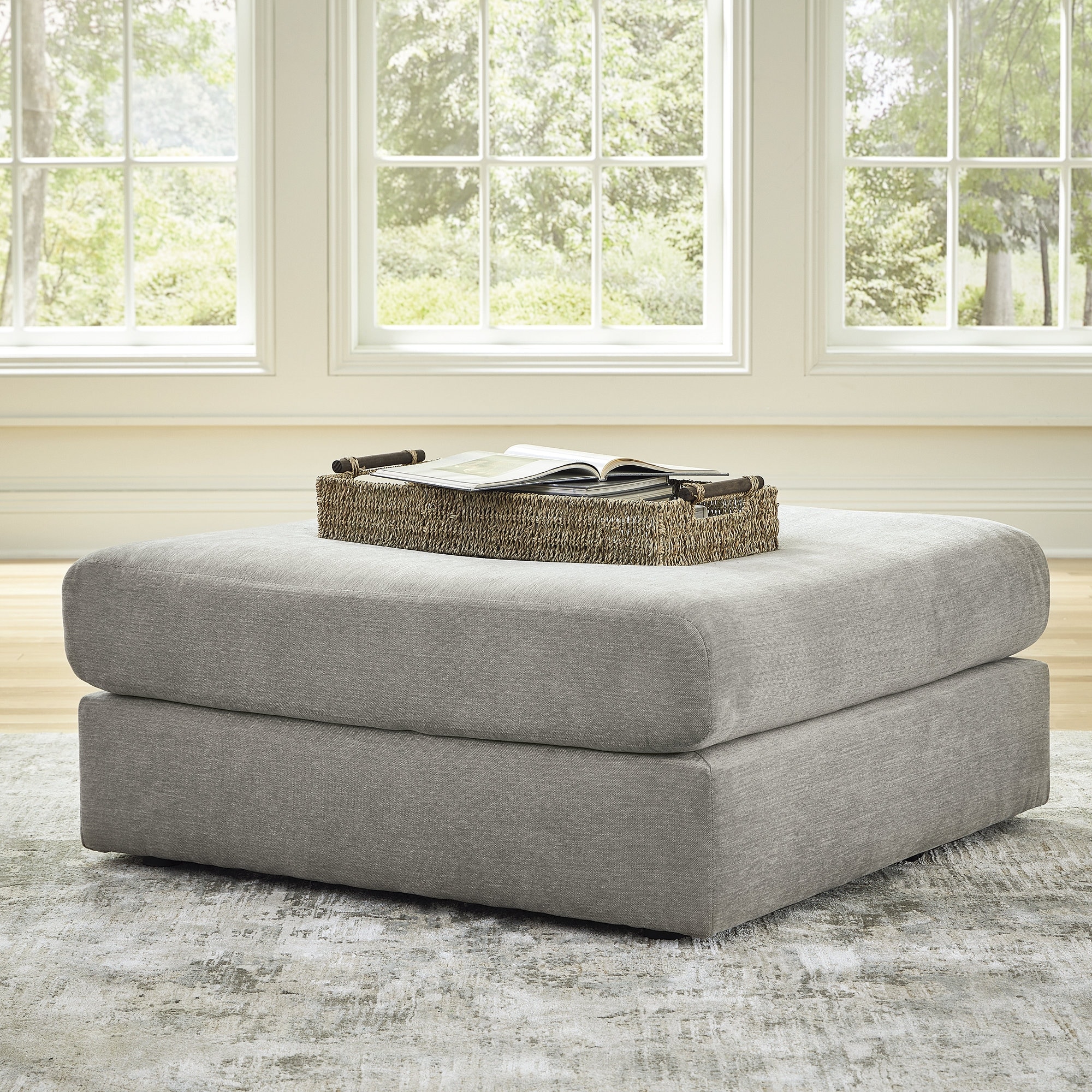 Grey Oversized Ottomans and Poufs Bed Bath Beyond