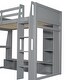 preview thumbnail 9 of 25, Wood Gaming Loft Bed with LED, Desk, Cabinets, Clothes Rack聽