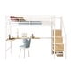 preview thumbnail 9 of 15, White Loft Bed with Desk and Storage Wardrobe,Twin Size