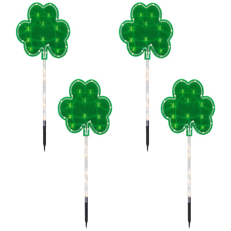 Shamrock St. Patrick 's Day Pathway Marker Lawn Stakes 28.75" Green 4