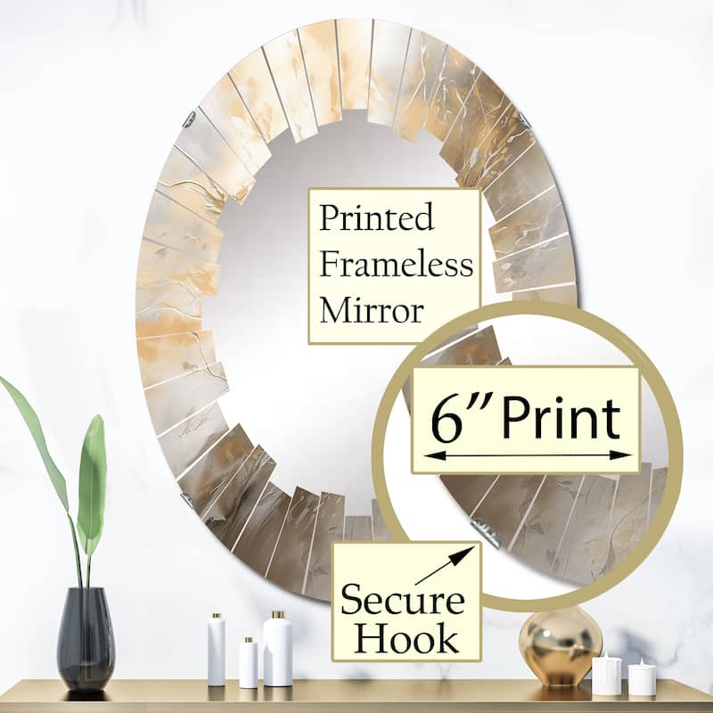 Designart "Gold and Silver Chromatic Essence I" Abstract Modern Wall Mirror