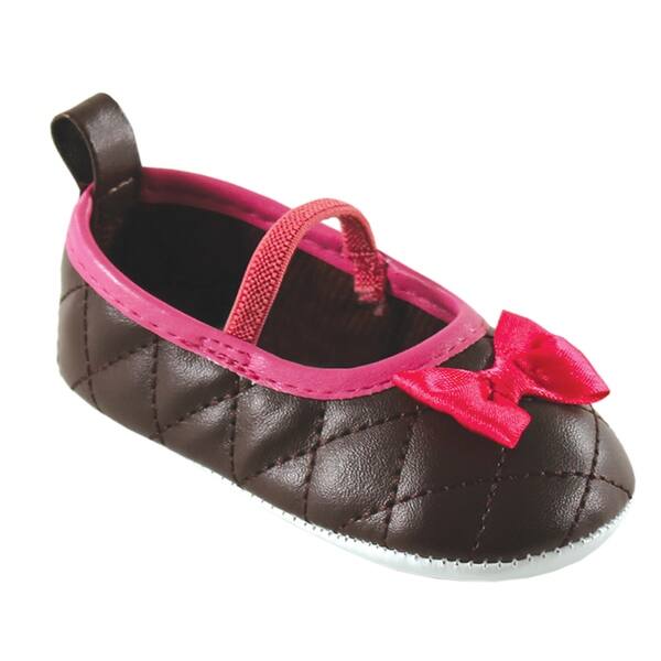 slide 1 of 1, Luvable Friends Baby Girl Crib Shoes, Brown Mary Jane 0-6 Months - Brown Mary Jane