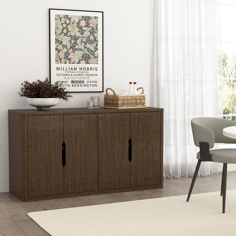 Manhattan Comfort Rivington Modern 4 Shelf Sideboard - Walnut