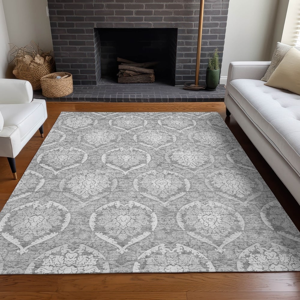 Premium Washable Super Soft Damask Imprints Mayfield Rug