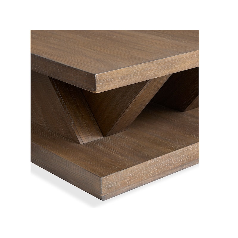 Magnussen Home Lansbury Antique Wheat Square Cocktail Table with Casters - 40''W x 40''D x 17''H