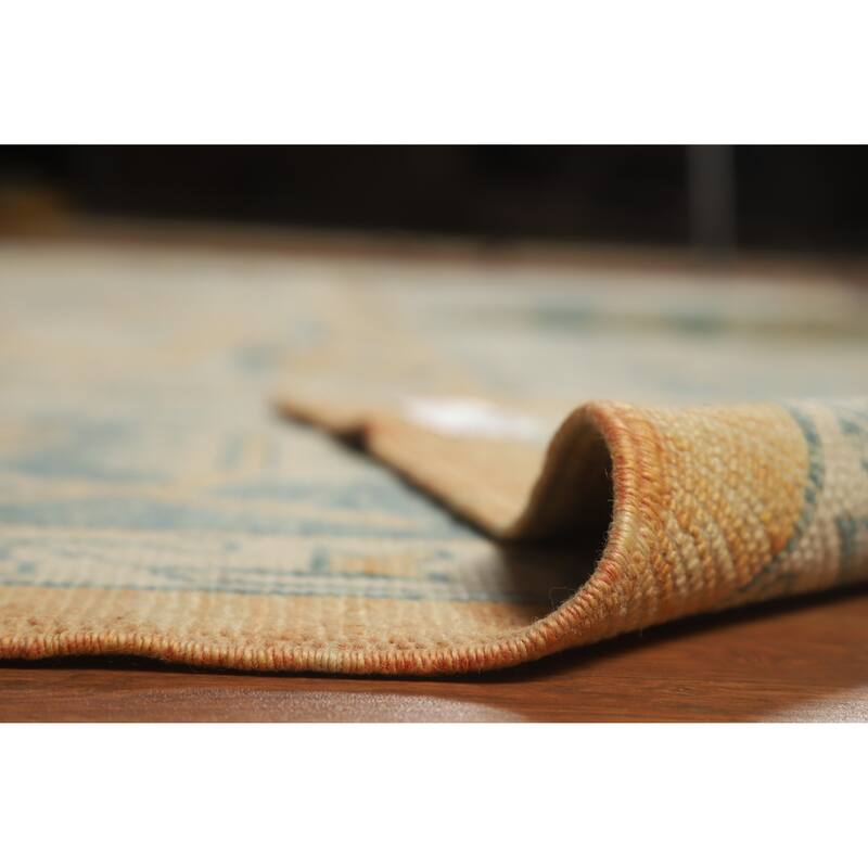 Hand Knotted Oriental 100% Wool Carpet Transitional All-Over Oranges & Rust Oushak Area Rug - 14' 0'' X 10' 5''