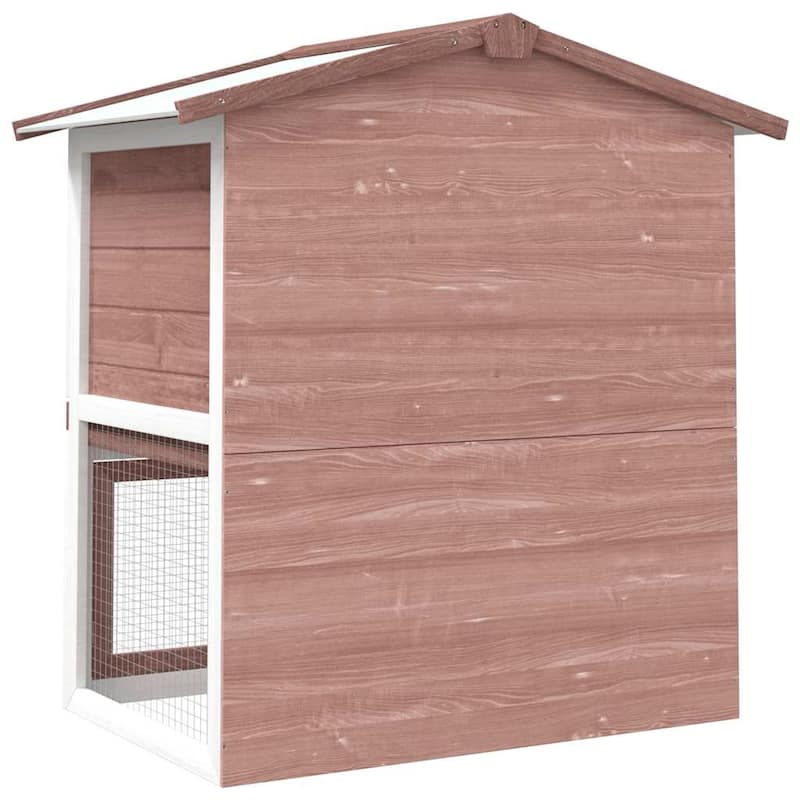 vidaXL Outdoor Rabbit Hutch 3 Doors Brown Wood - 37"x23.6"x38.6"