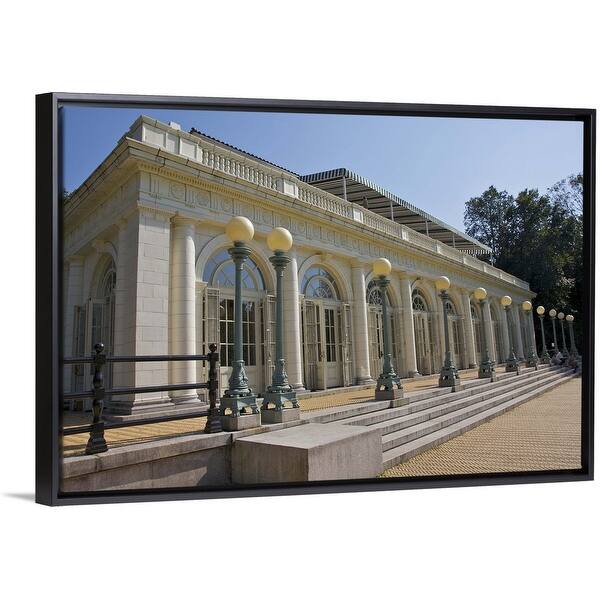 Shop White Building With Arched Glass Doors On Platform Nyc