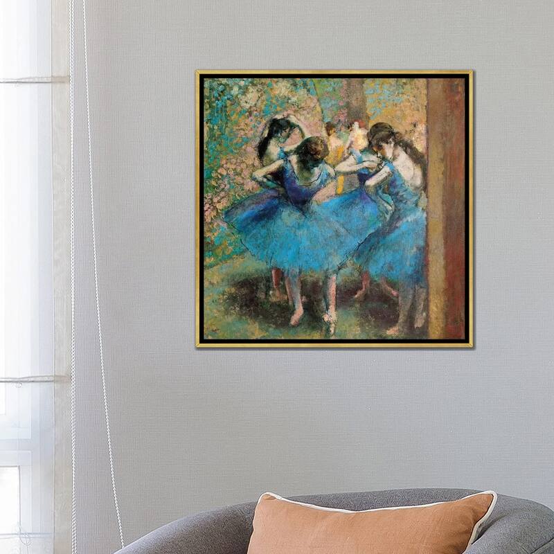iCanvas "Dancers In Blue, 1890" by Edgar Degas Framed Canvas Print