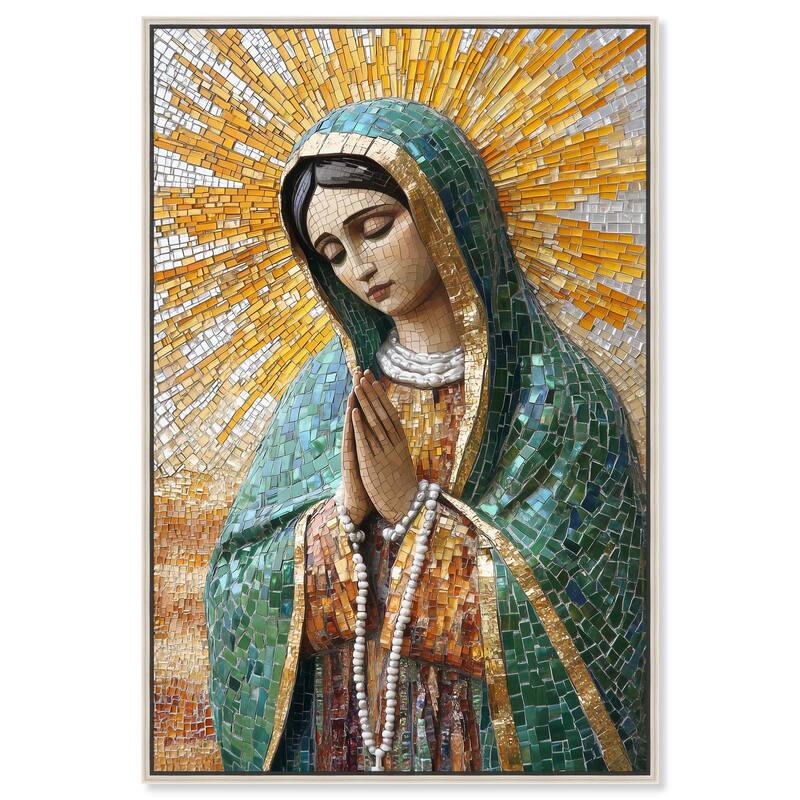 Tessellated Tepeyac Vision Canvas by Art Remedy - Silver - 30" x 45"