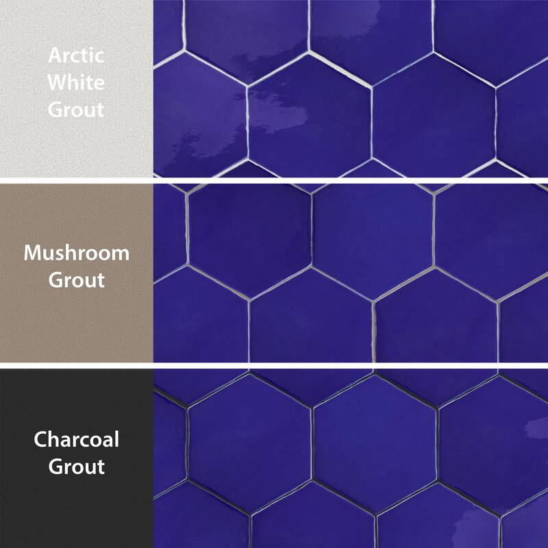Merola Tile Viva Hex Azul 5-7/8" x 6-3/4" Ceramic Wall Tile