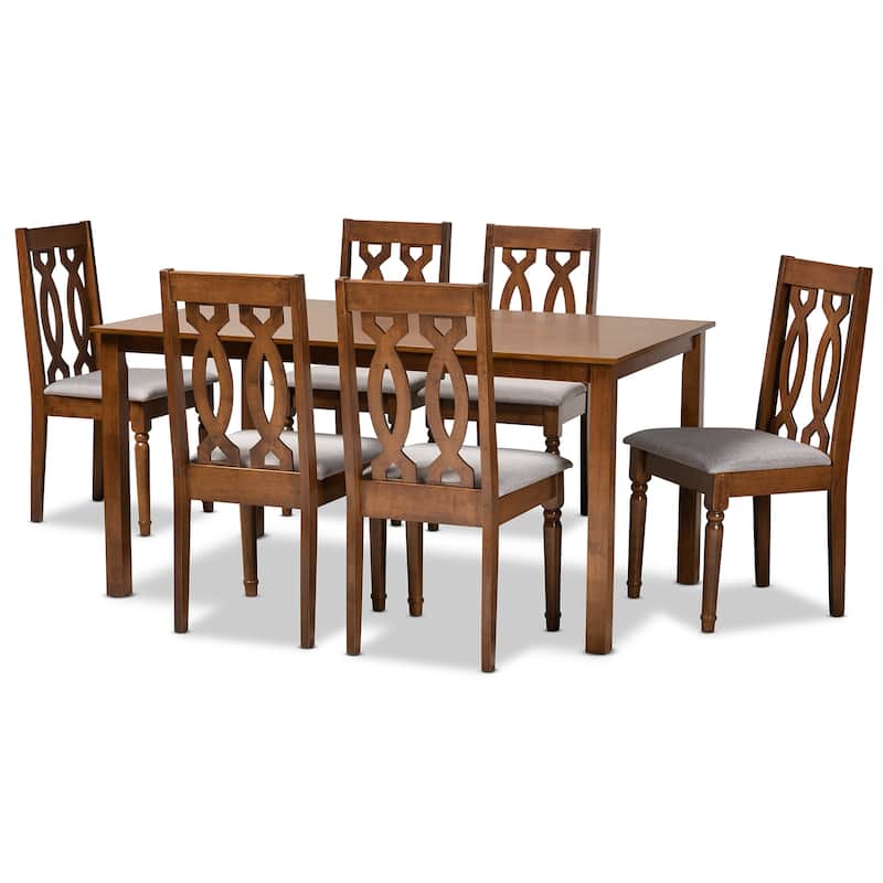 Cherese Modern and Contemporary 7-Piece Dining Set - Grey