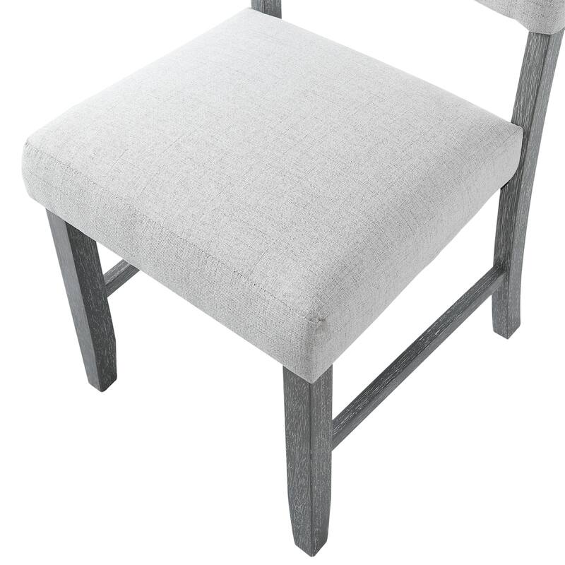 Modern Upholstered Armless Dining Chairs with Wood Legs, Set of 4