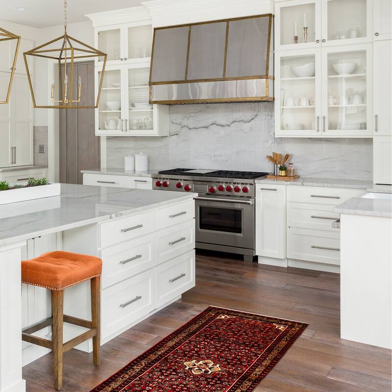 ECARPETGALLERY Hand-knotted Andelz Red Wool Rug - 3'9 x 9'10