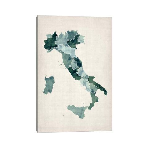 iCanvas "Watercolor Map of Italy" by Michael Tompsett Canvas Print