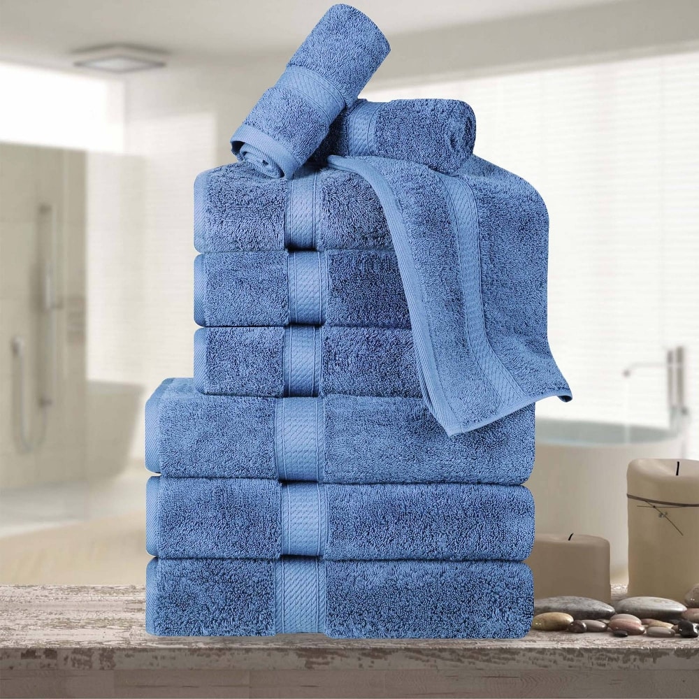 DKNY Super Soft Oversized Blue Bath Towels 2 bath towels 2 hand towels outlet