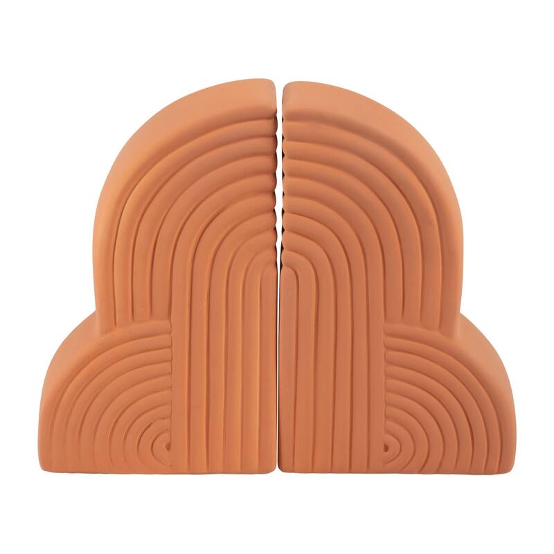 Sagebrook Home Modern Textured Set of 2 Arch Bookends - 13" x 4" x 10"