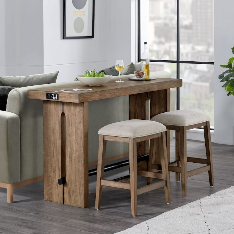 Landmark 60" Wide Sofa Table with 2 Legs, Weathered Oak