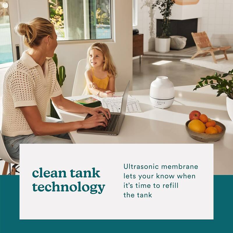Homedics TotalComfort UHE‑CM18 Cool Mist Humidifier | 0.5 gal Top‑Fill Tank | 2 Mist Speeds | Night‑Light