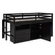 preview thumbnail 30 of 33, Twin Size Loft Bed for Kids, Wooden Loft Bed with 4 Storage Drawers, Cabinet, Shelves, Low Loft Bed Frame with Safety Guardrails
