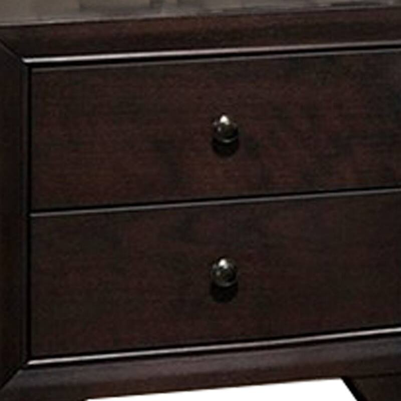 Brown 2 Drawer 16 in. W Nightstand with Sturdy Hardware and Ample Storage