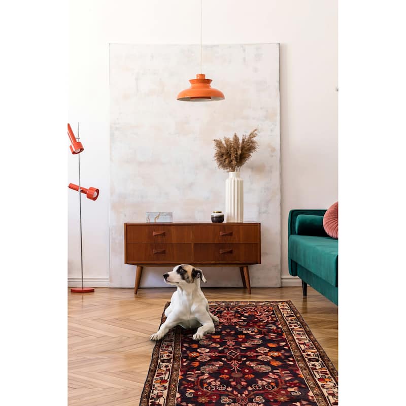 ECARPETGALLERY Hand-knotted Andelz Navy Wool Rug - 3'3 x 7'5