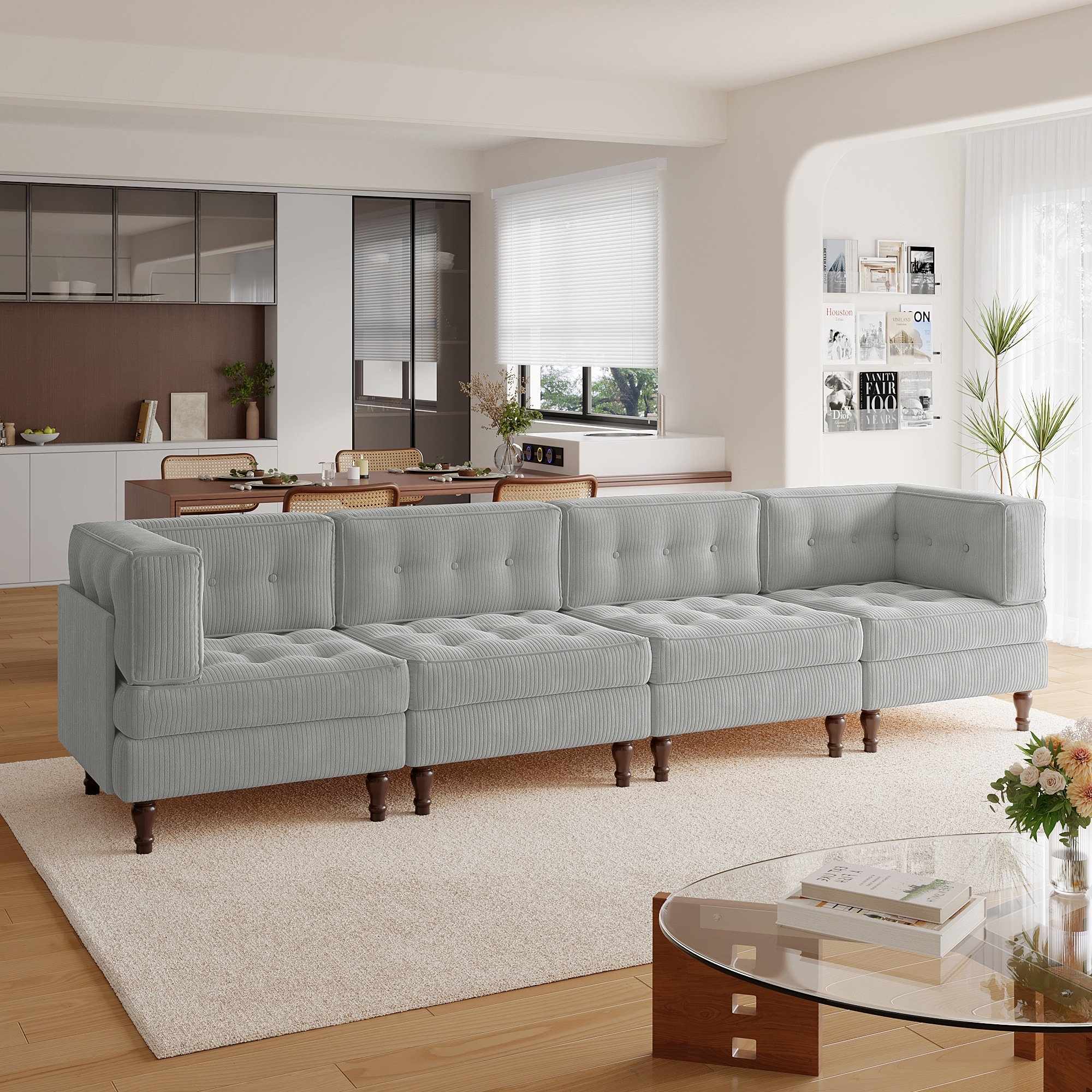 Madison Oversized Upholstered Corduroy Modular Sectional Sofa