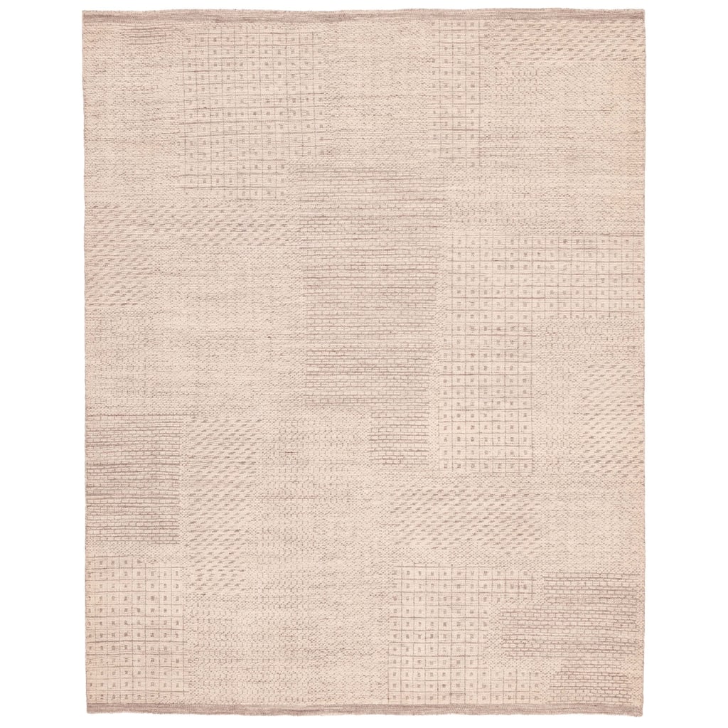 ECARPETGALLERY Hand-knotted Looma Ivory Wool Rug - 8'2 x 10'2