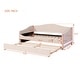 preview thumbnail 5 of 34, Teddy Fleece Twin Size Upholstered Daybed with Pull-out Trundle Bed and LED Light, Sofa Bed Frame for Bedroom Apartment