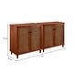 preview thumbnail 12 of 12, Art Leon Woven Rattan Wicker Doors Accent Cabinet Sideboards