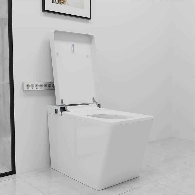 Giving Tree Smart Square 1.28 GPF One-Piece Floor Toilet with Heated Seat, Touching Control, Remote Control, Elongated