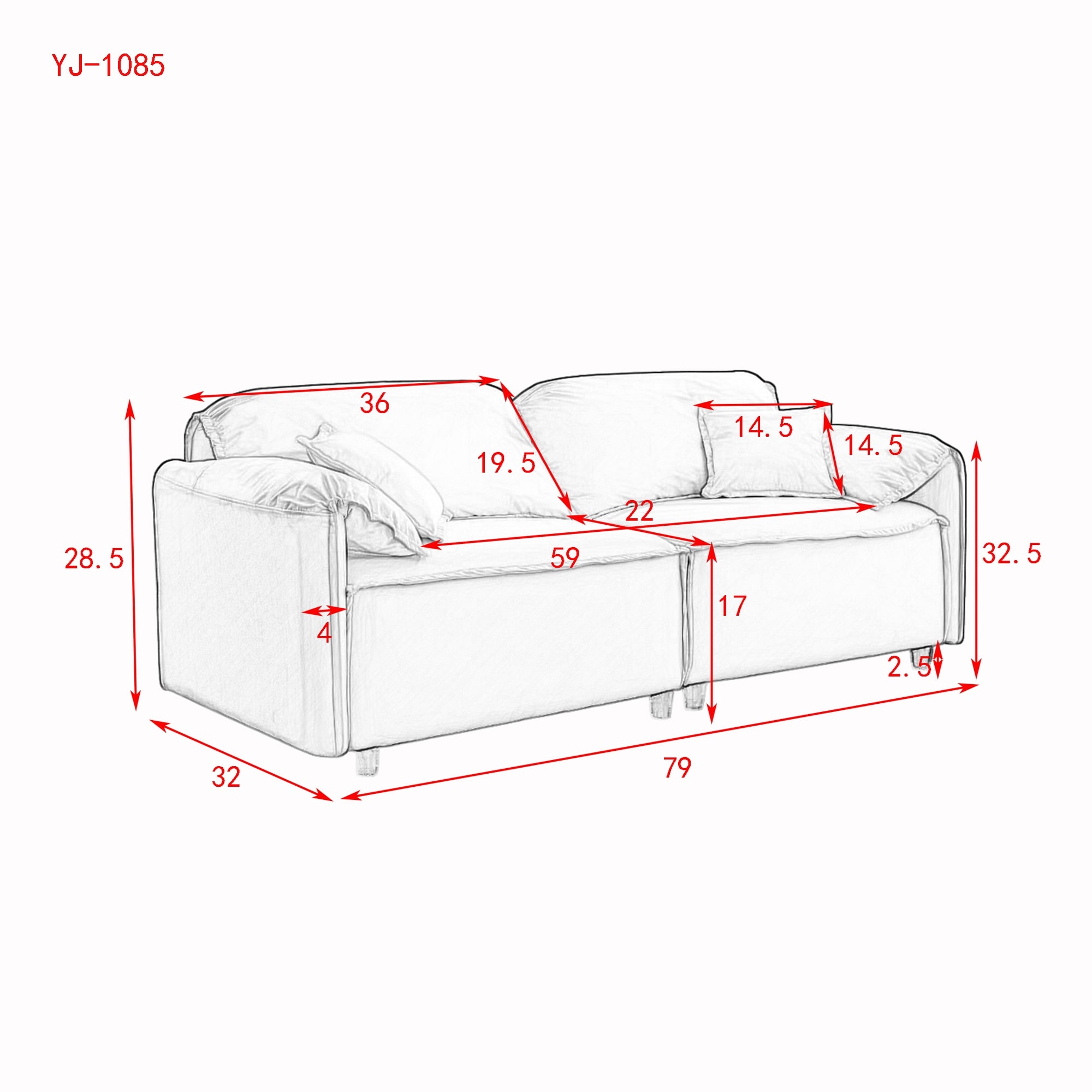 Plush 2.5 seater sofa deals