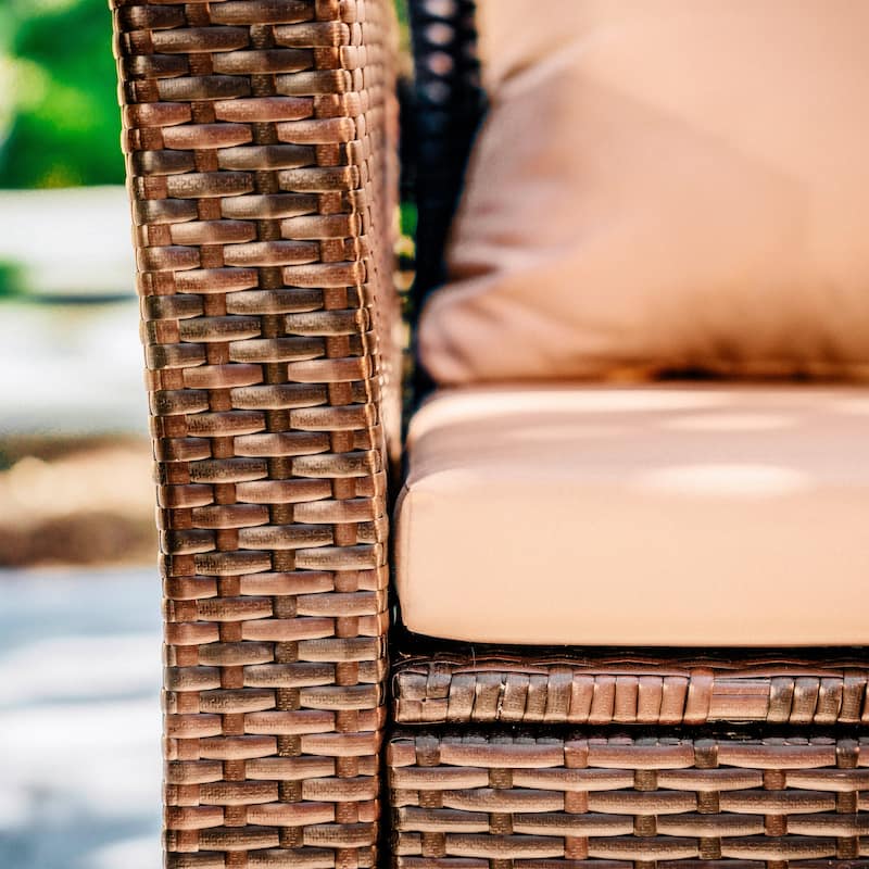 Empyrean 4 Piece Premium Patio Furniture Wicker Conversation Set