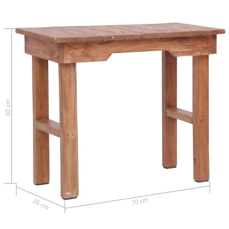 vidaXL End Table 27.6"x13.8"x23.6" Solid Wood Mahogany - 27.6" x 13.8" x 23.6"