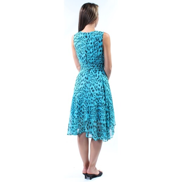 turquoise animal print dress