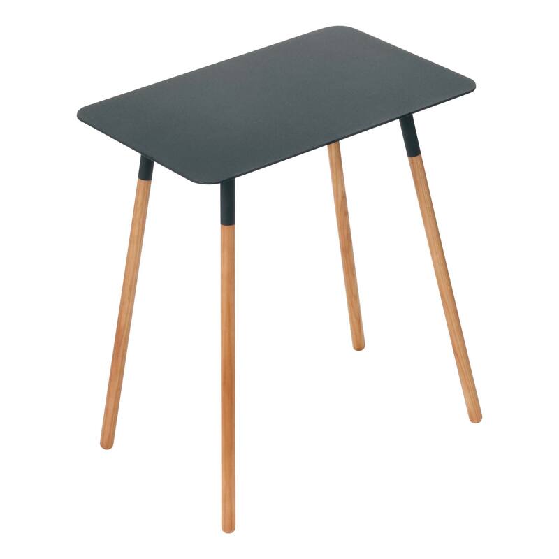 Yamazaki Home Side Table, Steel, Holds 22 lbs, Minimal Assembly - L 11.81 x W 17.72 x H 19.69 inches - Black