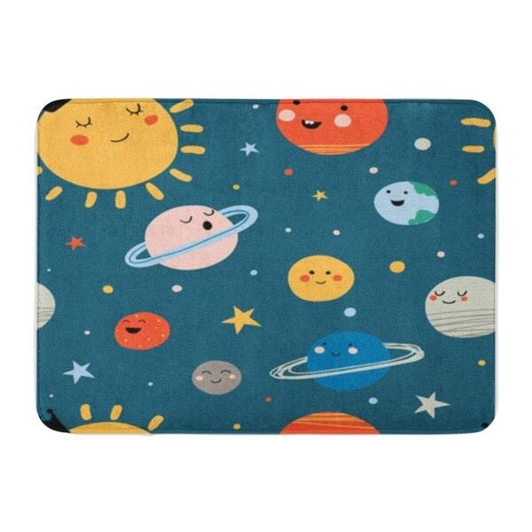 Shop Solar System Cute Cartoon Planets Funny Universe Sun Pluto Mar Doormat Floor Rug Bath Mat 30x18 Inch Multi Overstock 31777411