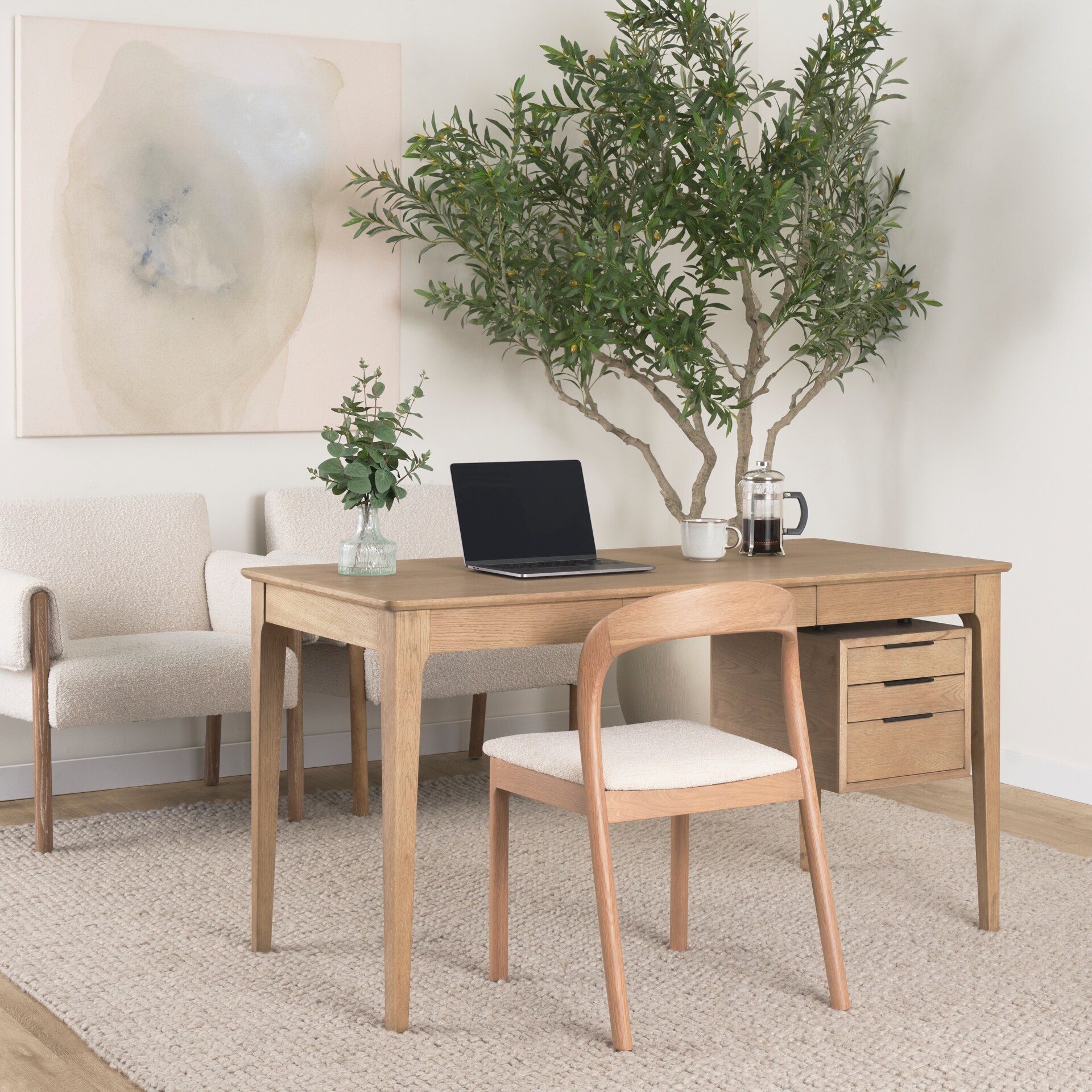 Tino Light Brown Oak Wood w/ 4 Drawers Desk - Bed Bath Tino Light Brown Oak Wood w/ 4 Drawers Desk - Bed Bath