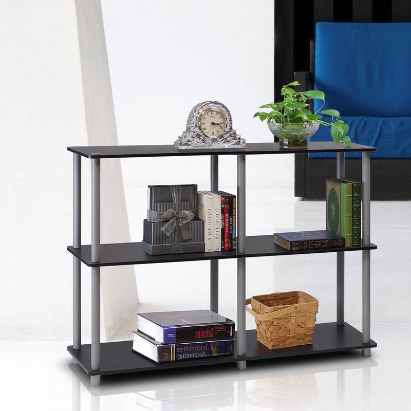 Porch & Den St. Marks 3-tier Double-size Storage Display Rack - Black/ Grey
