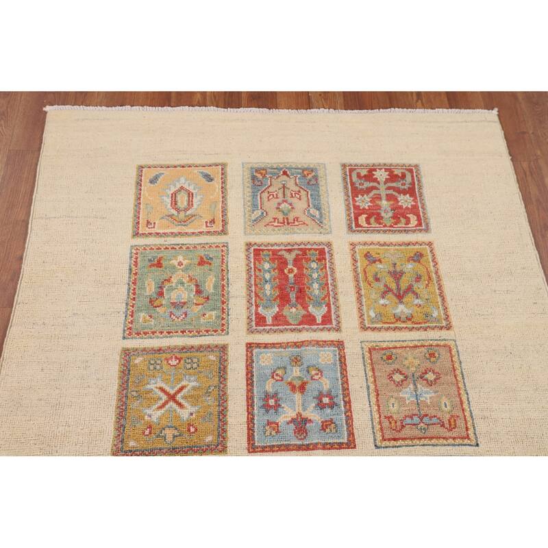 Garden Design Kazak Accent Rug Hand-Knotted Traditional Wool Carpet - 3'5" x 4'9"