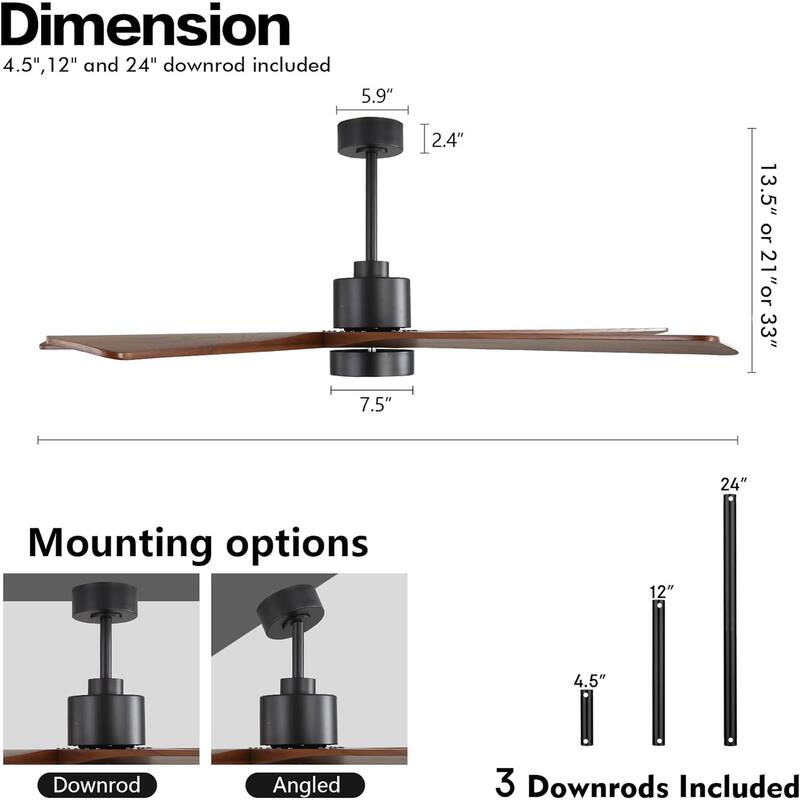 AeroBlade 72" 5-Blade 6-Speed Ceiling Fan with LED Light