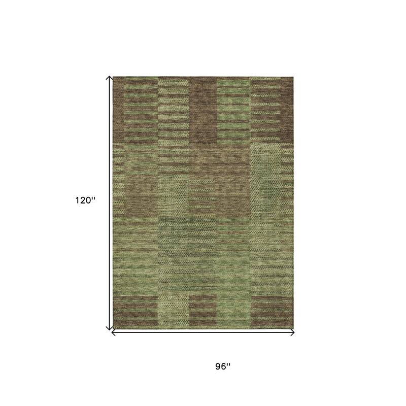 HomeRoots Striped Modern Rectangle Outdoor Rug
