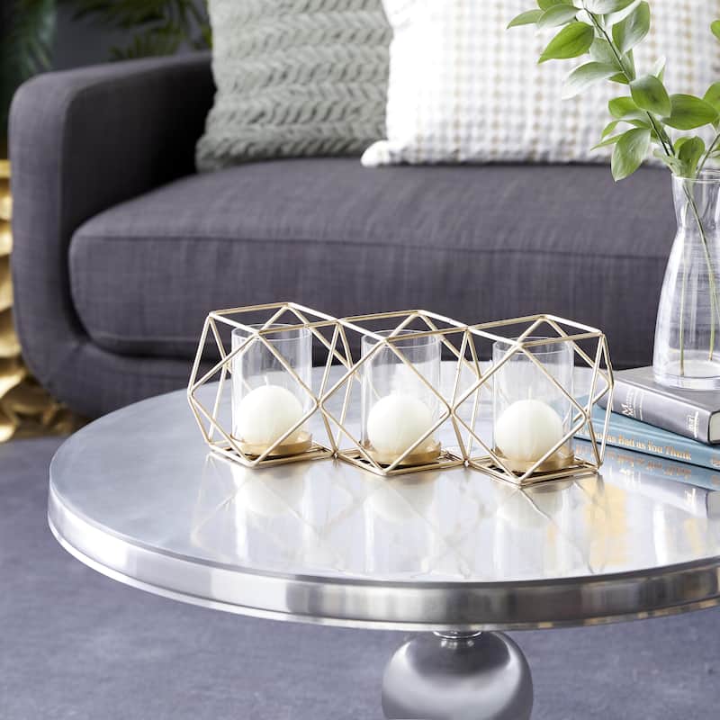 Metal Candle Lantern - Gold - Roche River Decor