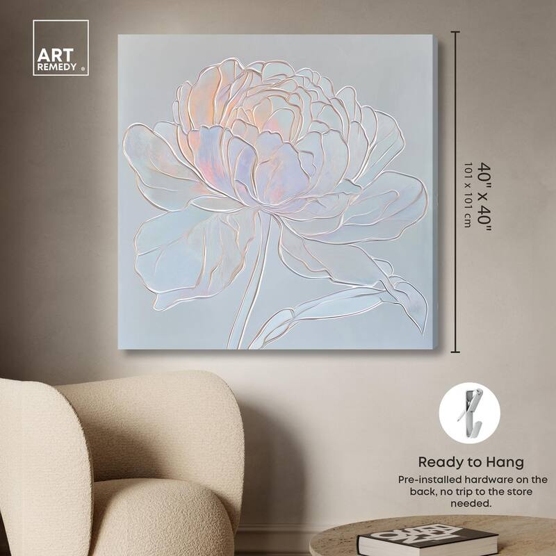 Embossed Flower I Canvas by Art Remedy, Gallery Wrapped